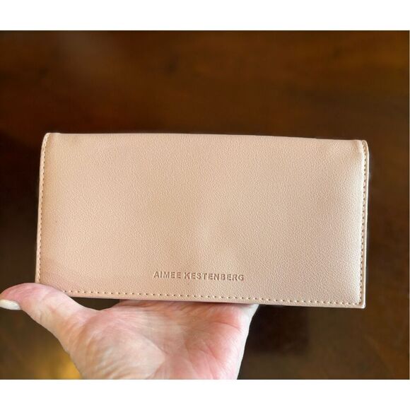 AIMEE KESTENBERG - EUC "Marietta" Flat Bifold Wallet in Blush Pink Vegan Leather - Picture 11 of 12